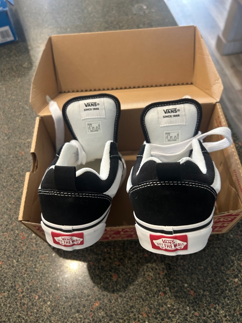 Vans Kids Black and White Canvas Low-Top Sneakers - Picture 4 of 6
